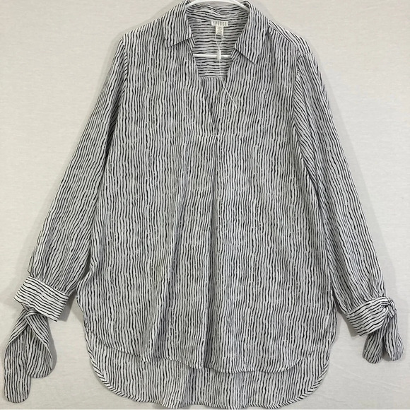 Spense Black White Striped Soft Lightweight Top size Large - Picture 1 of 9